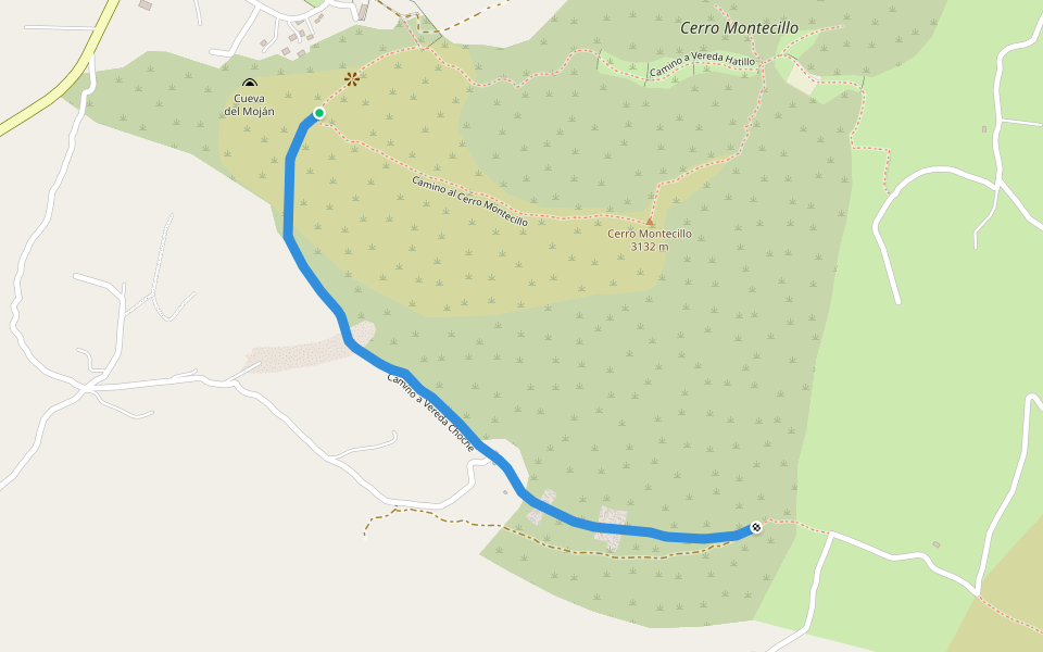 Camino a Vereda Choche walking route map in Guatavita