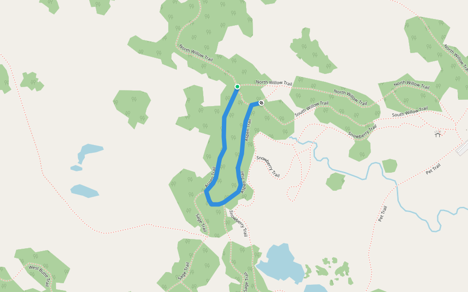 Aspen Trail walking route map in Pilot Butte
