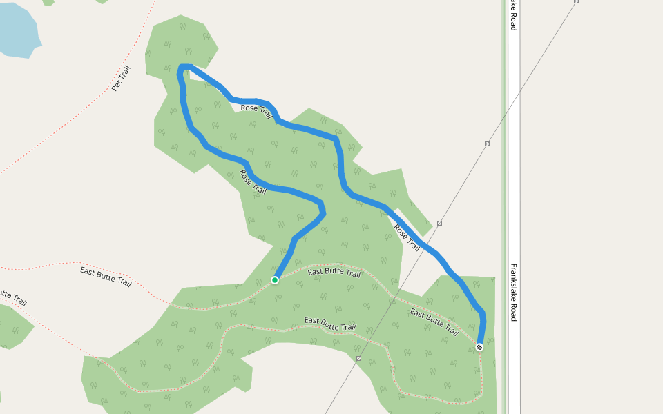 Rose Trail walking route map in Pilot Butte