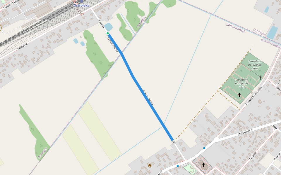 Czarna dróżka walking route map in Ostrołęka