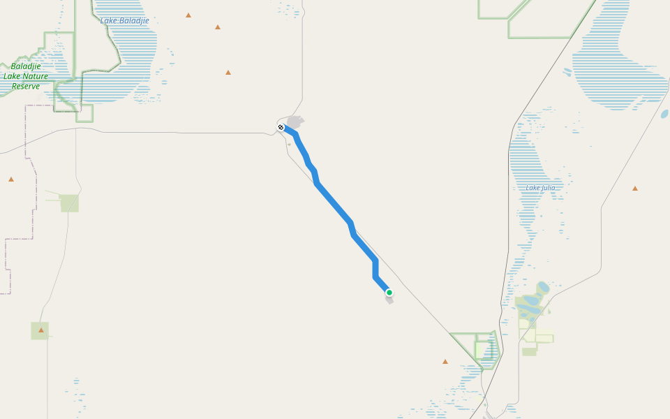 Wyalkatchem-Mukinbudin-Southern Cross railway walking route map in Corinthia