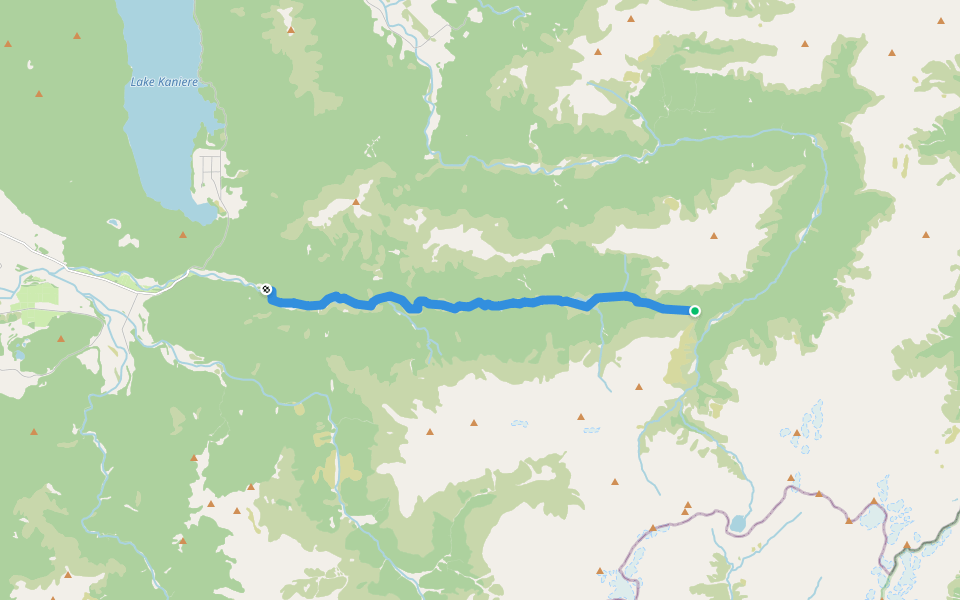 Styx Track walking route map in Turiwhate