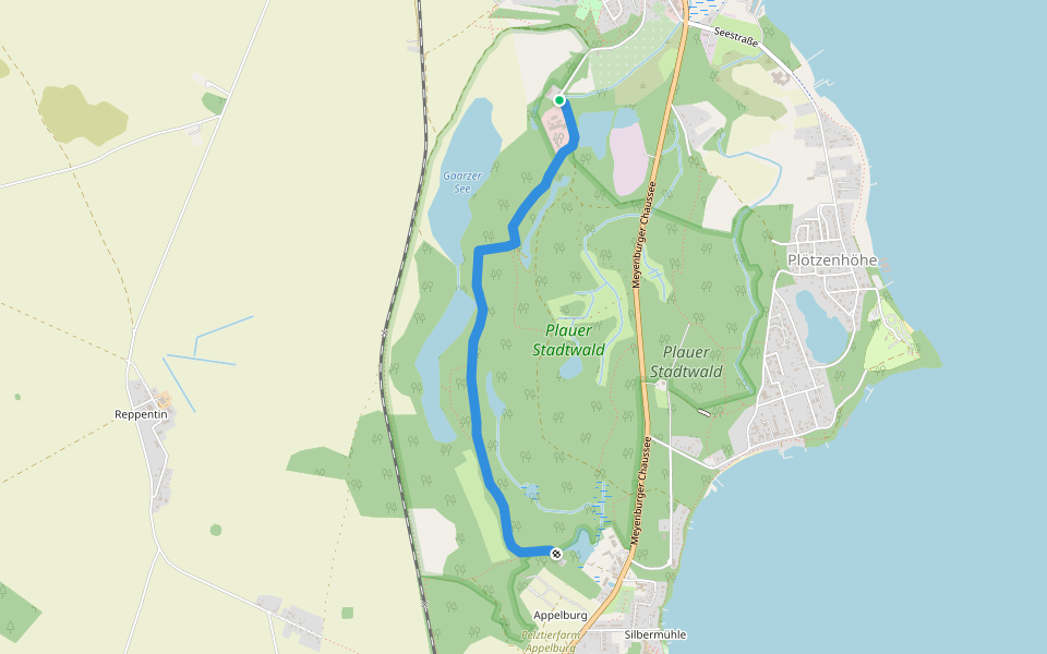 Plauer Ziegeleitrails walking route map in Plau am See