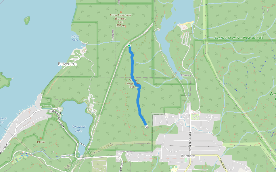 Sugar Mountain Ridge Trail walking route map in Anmore