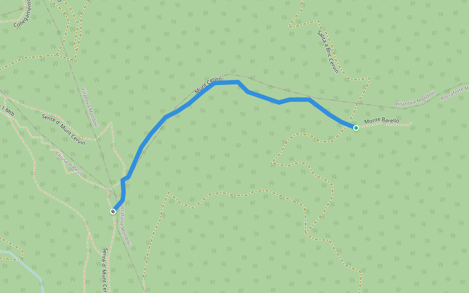 Munt Cervin walking route map in Bersana