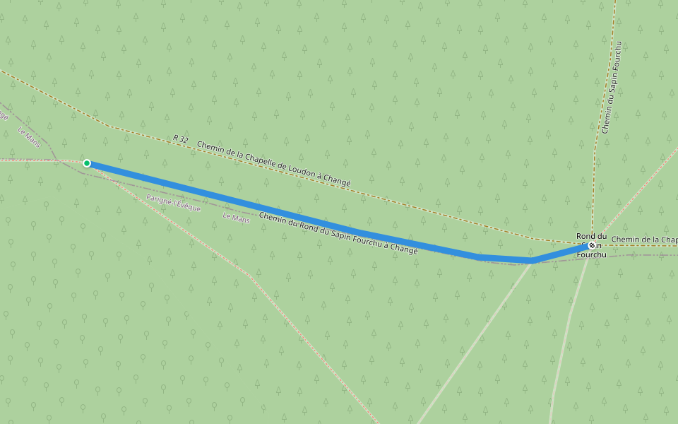 Chemin du Rond du Sapin Fourchu à Changé walking route map in Changé