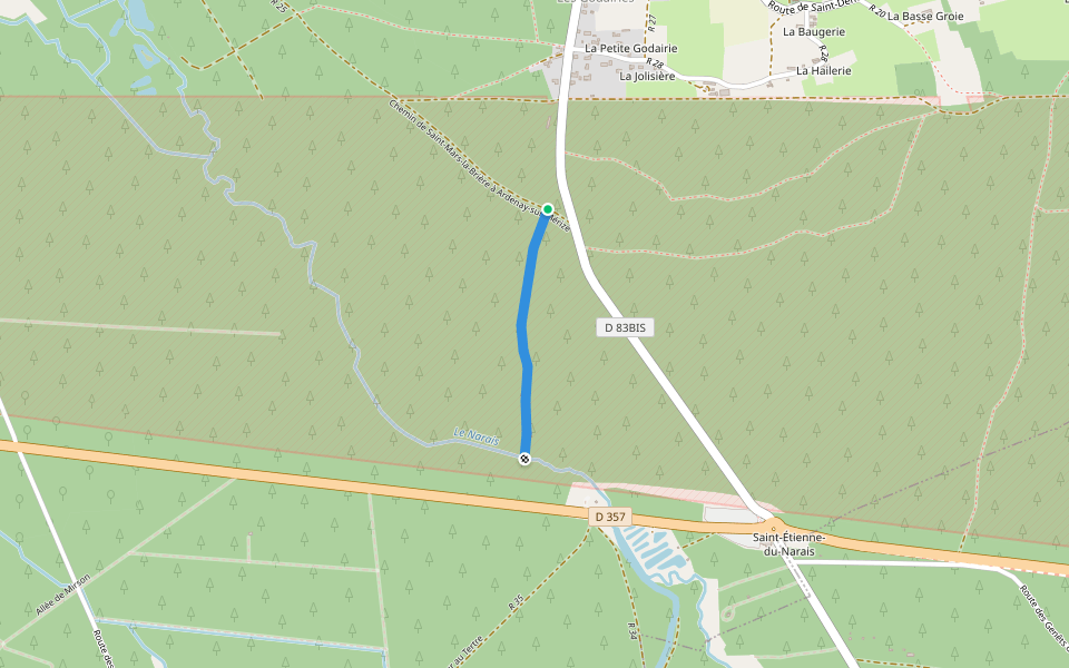 Chemin de Saint-Denis au Petit Gué walking route map in Saint-Mars-la-Brière