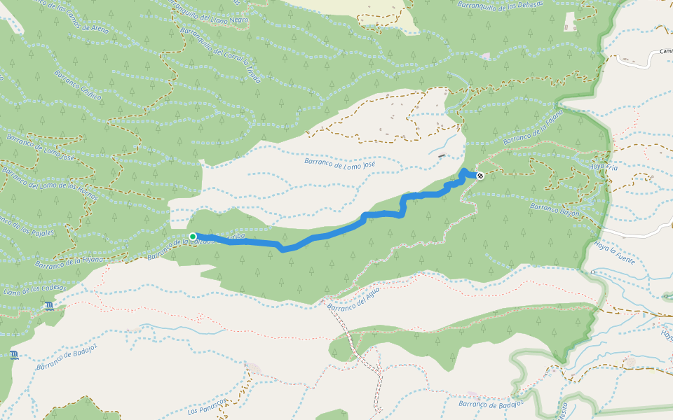 Camino del Reventón walking route map in Güímar