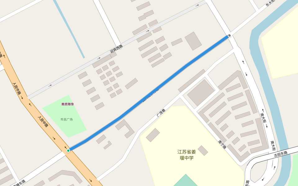 西大街步行街 walking route map in Tai Zhou Shi