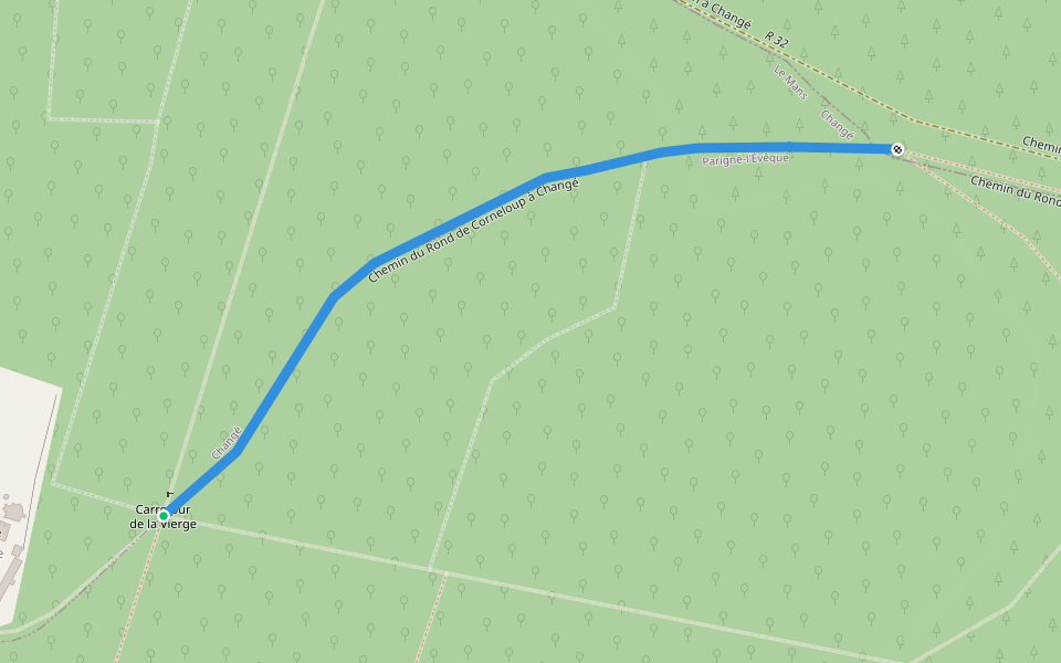 Chemin du Rond de Corneloup à Changé walking route map in Changé