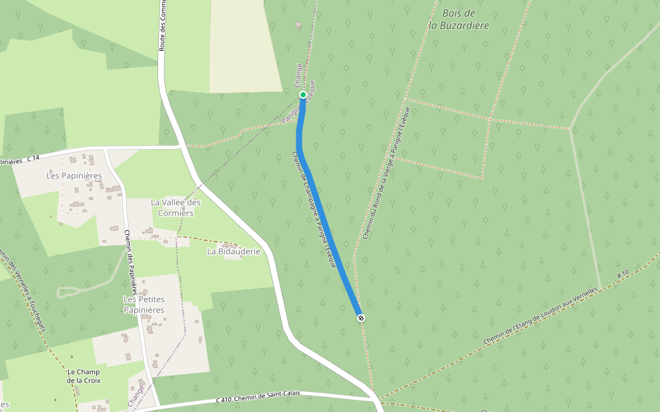 Chemin de Champagné à Parigné l'Évêque walking route map in Changé