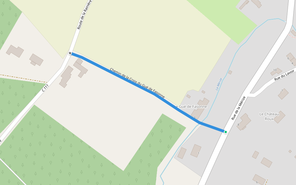 Chemin de la Croix du Gué de Fasonne walking route map in Ardenay-sur-Mérize