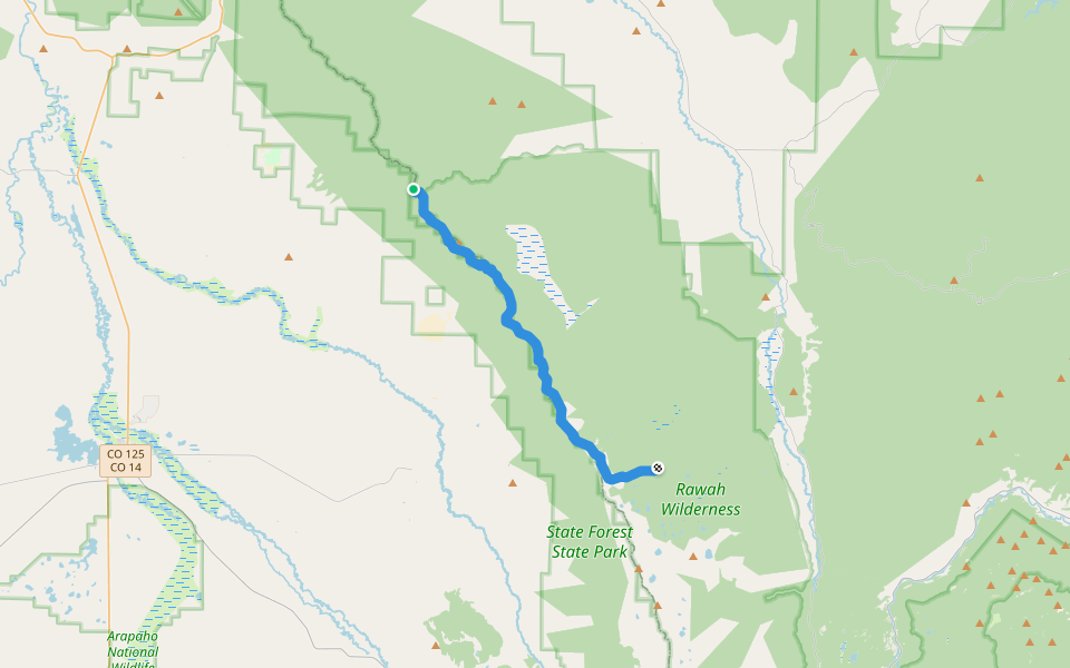 Medicine Bow Trail walking route map in Old Roach