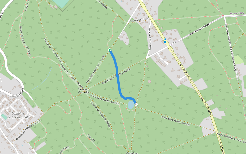 Chemin du Carrefour des Picardes walking route map in Triel-sur-Seine