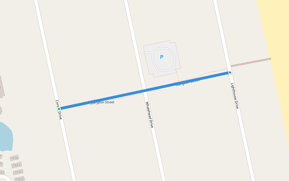 Sturgeon Street walking route map in Corolla