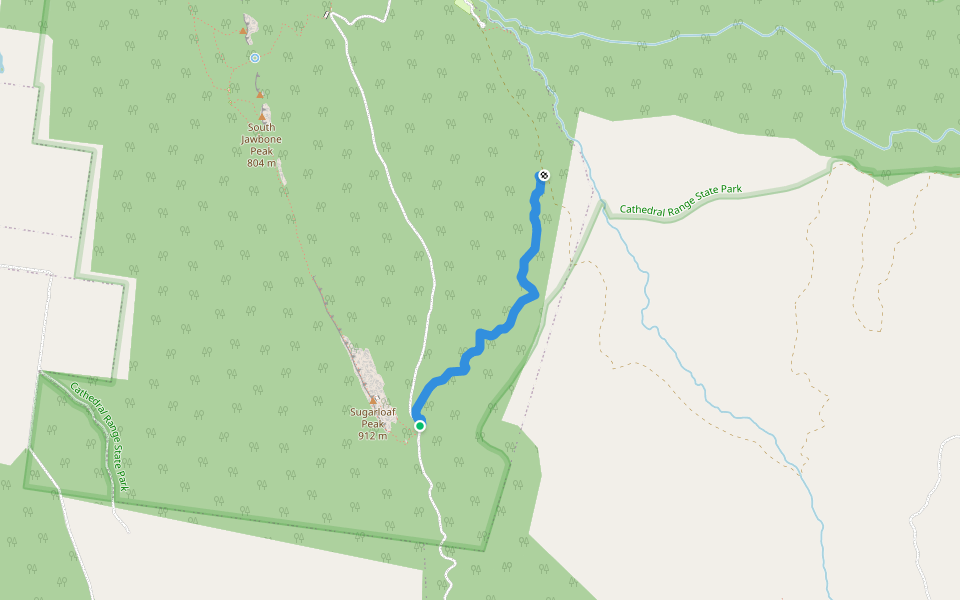 Messmate Track walking route map in Taggerty