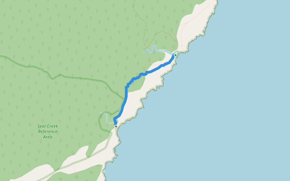 Seal Creek Walk walking route map in Wingan River