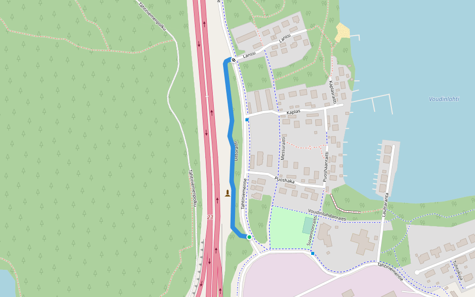Uittoraitti walking route map in Heinola