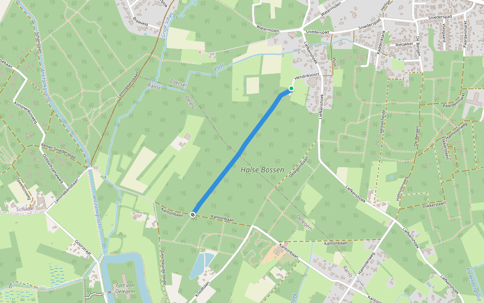 Hendrikvoort walking route map in Zoersel