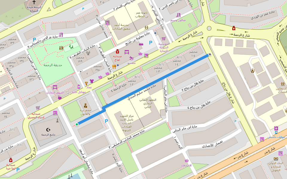جادة محمد سليم الجندي walking route map in Damascus