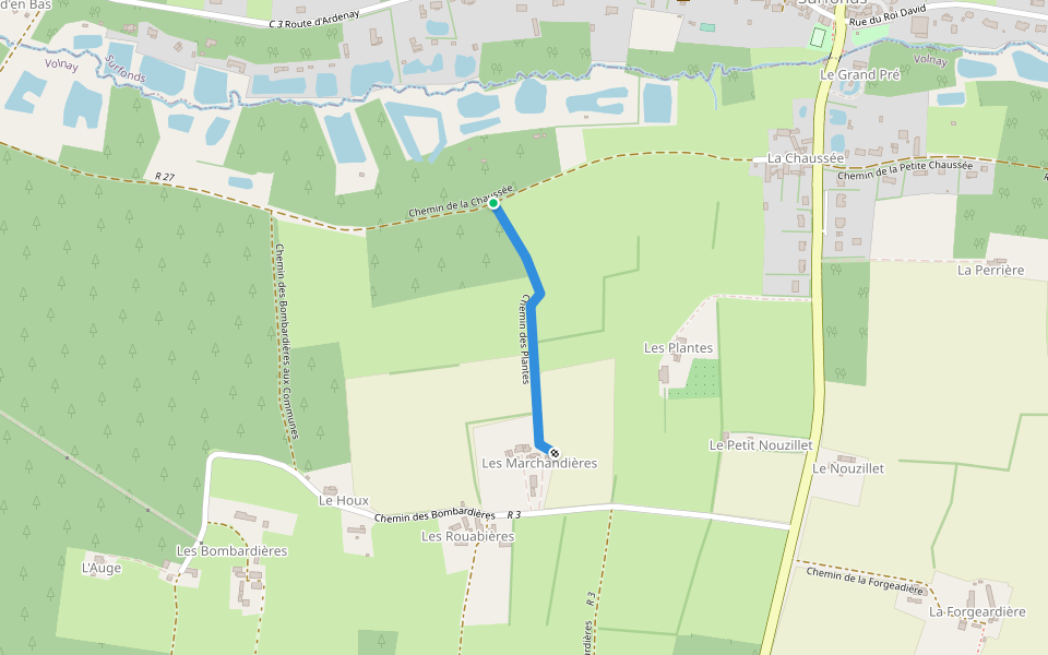 Chemin des Plantes walking route map in Volnay