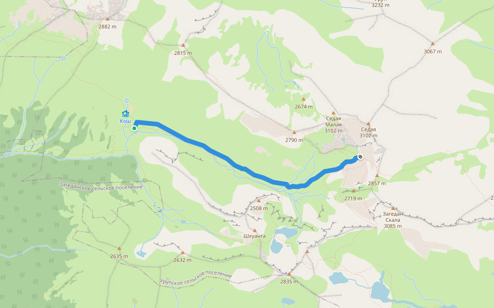 направление walking route map in Zagedan