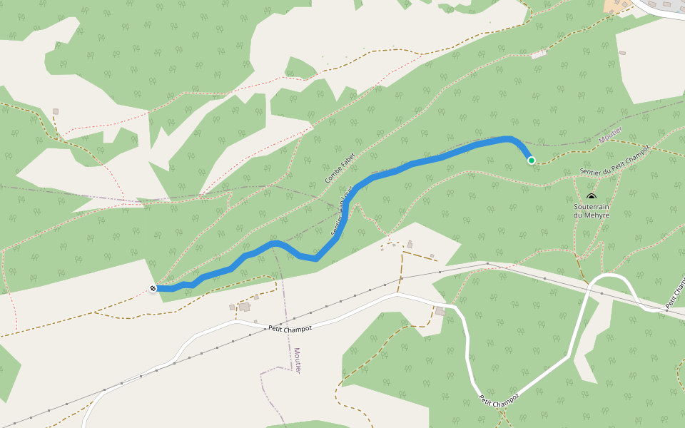 Sentier Jean-Louis walking route map in Perrefitte