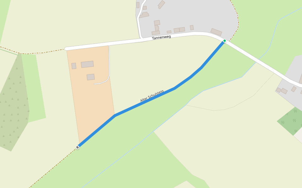 Alter Schulsteig walking route map in Klempau