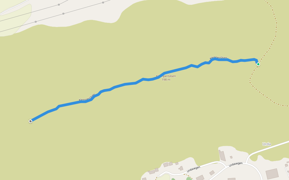 Klempertåsen walking route map in Elnesvågen