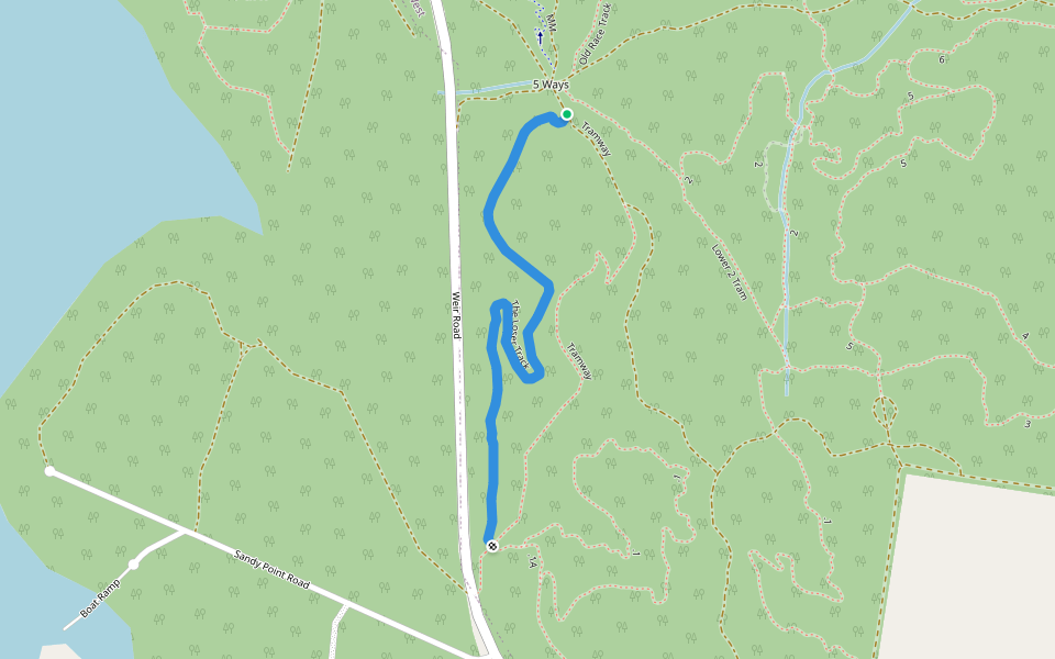 The Loser Track walking route map in Glenmaggie