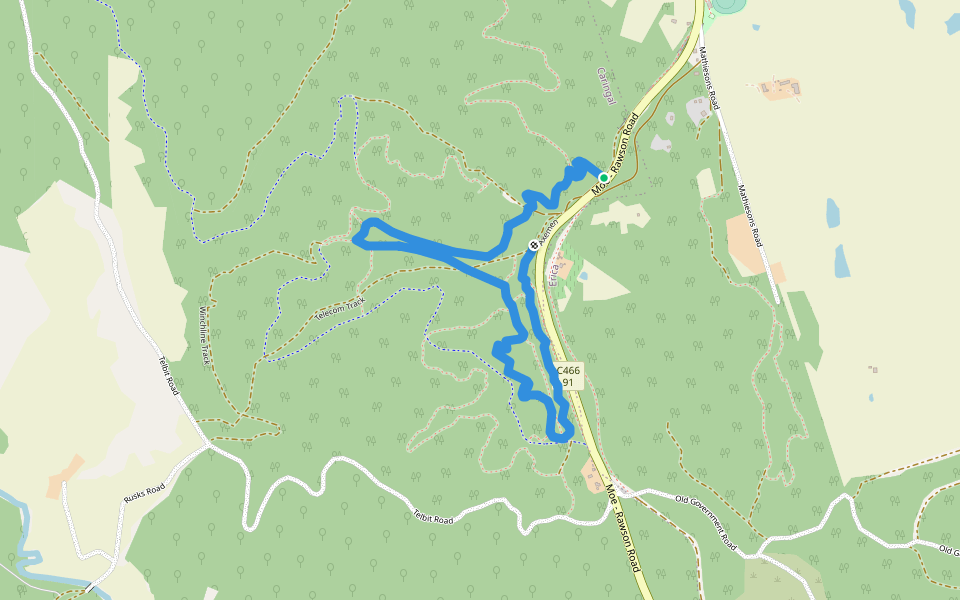 Axemen walking route map in Caringal