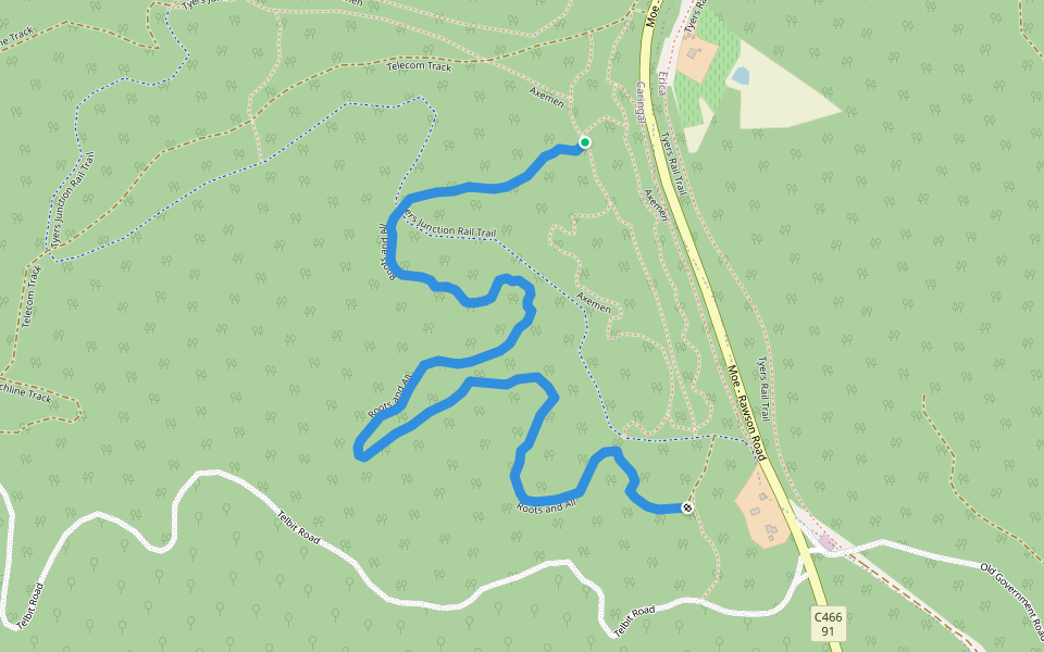 Roots and All walking route map in Erica