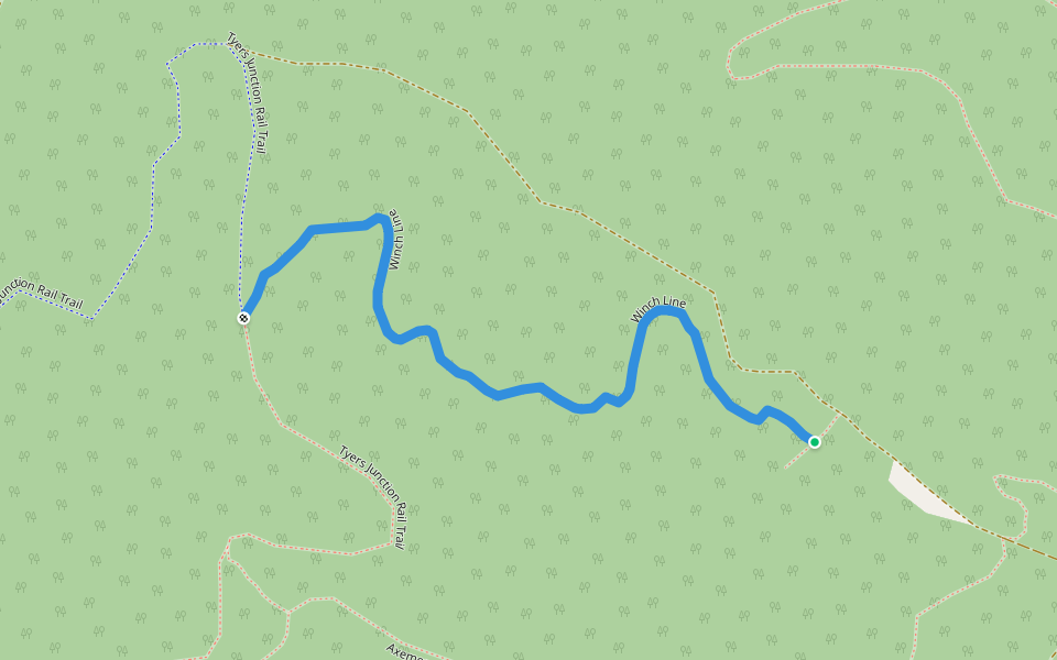 Winch Line walking route map in Caringal