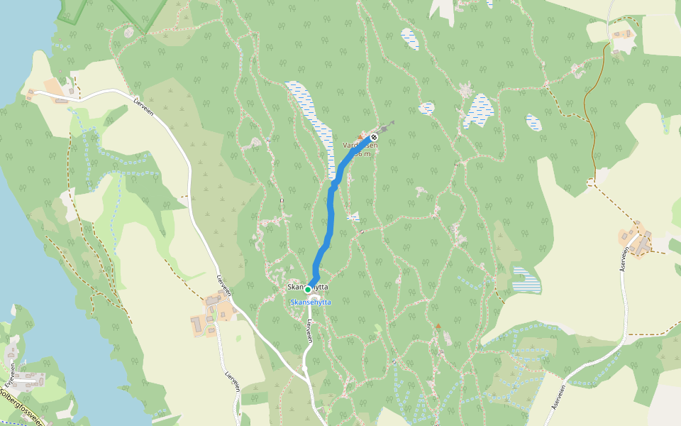 Til Tårnet walking route map in Tosebygda