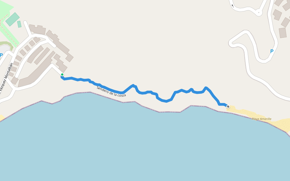 Sendero de la costa walking route map in Águilas