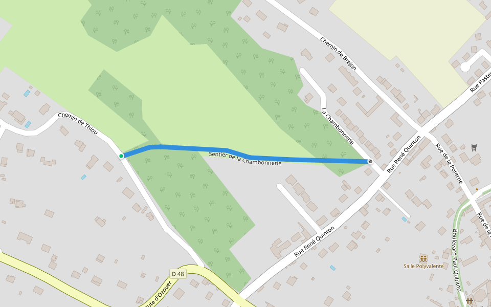 Chemin des Poules walking route map in Chaumes-en-Brie