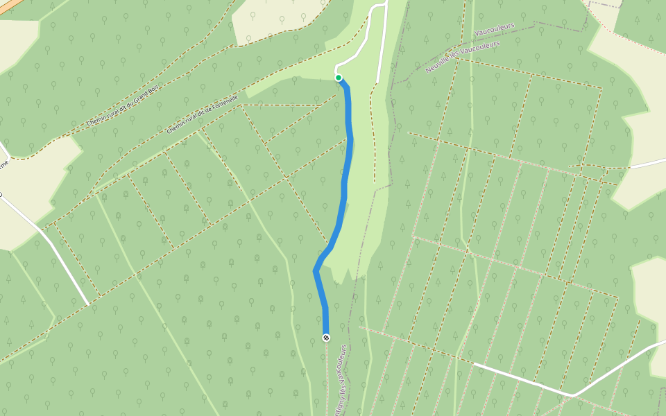 Chemin de Bermont walking route map in Montigny-lès-Vaucouleurs