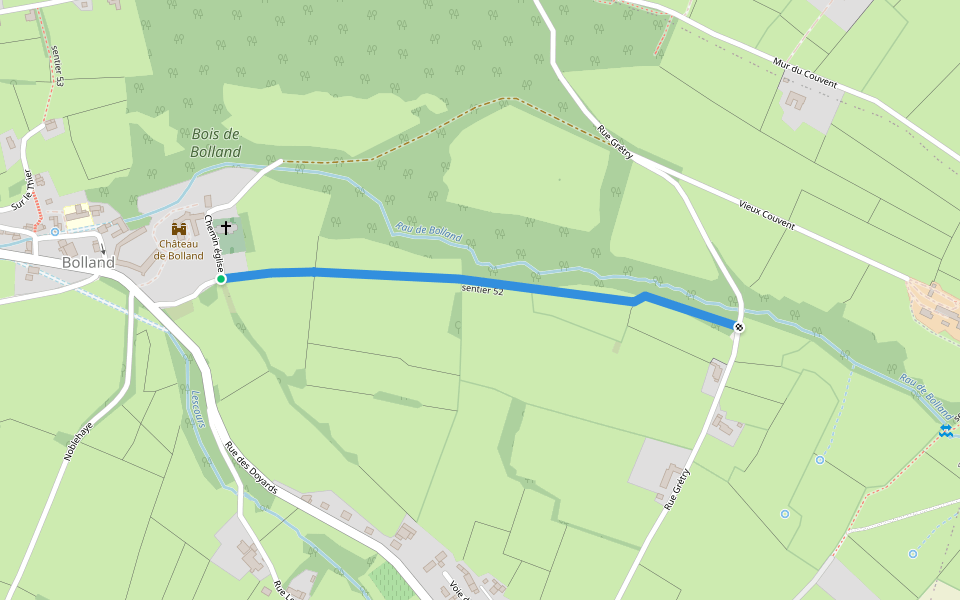 sentier 52 walking route map in Herve