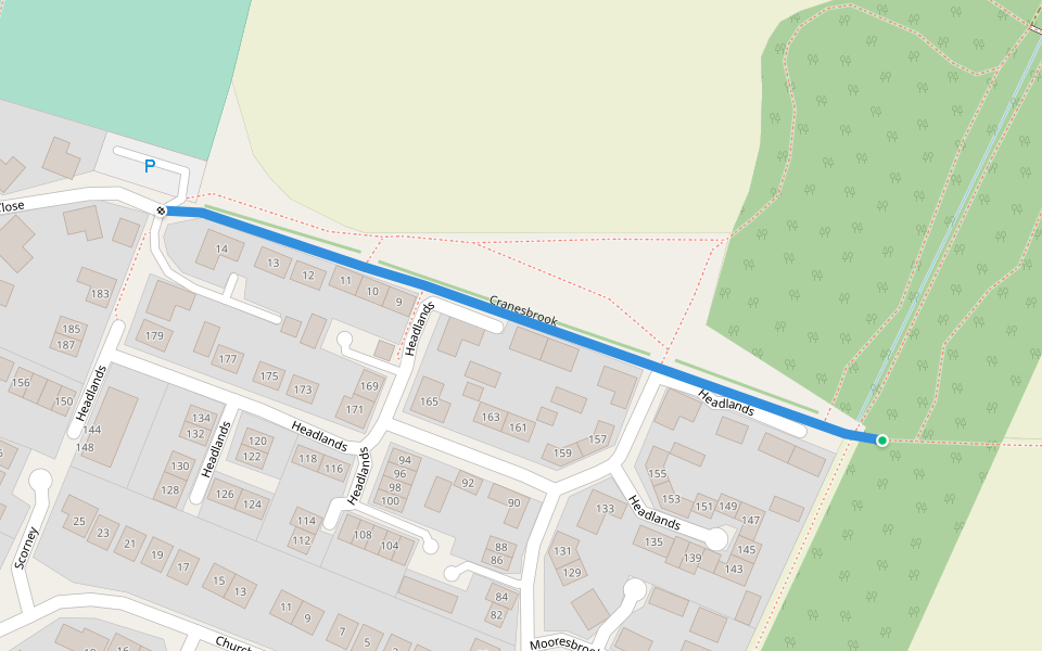 Cranesbrook walking route map in Fenstanton