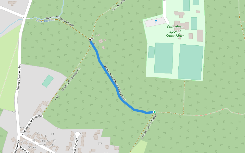 Sente de la Pâture à Saint-Marc walking route map in Orgeval