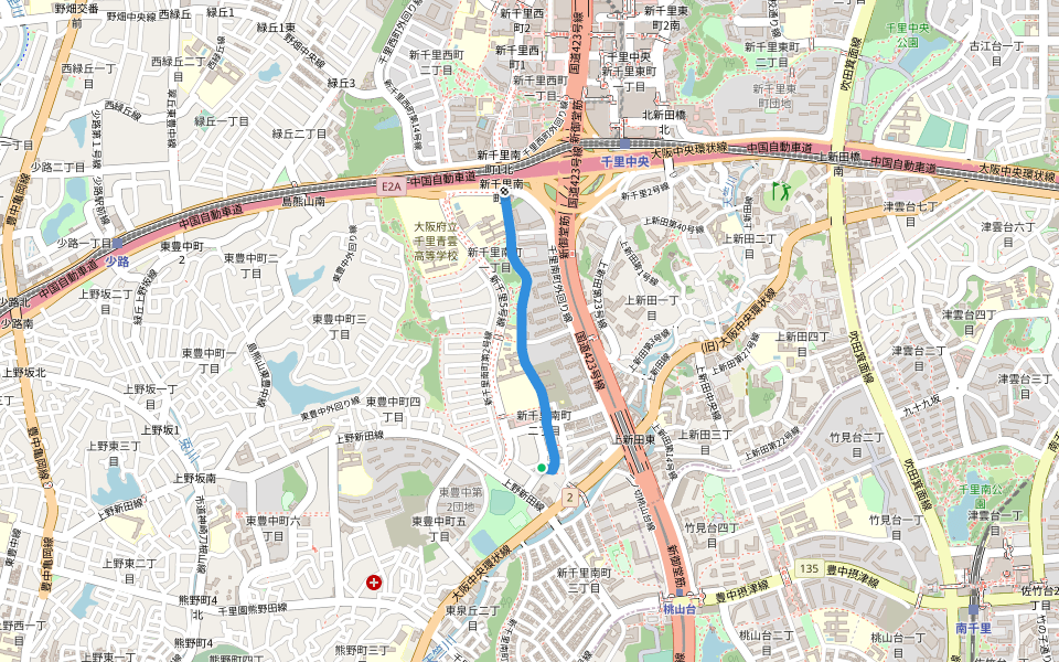 新千里南町歩第1号線 walking route map in Toyonaka