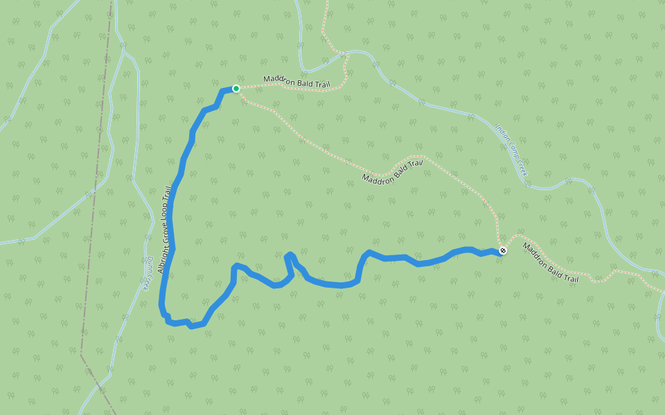 Albright Grove Loop Trail walking route map in Cosby