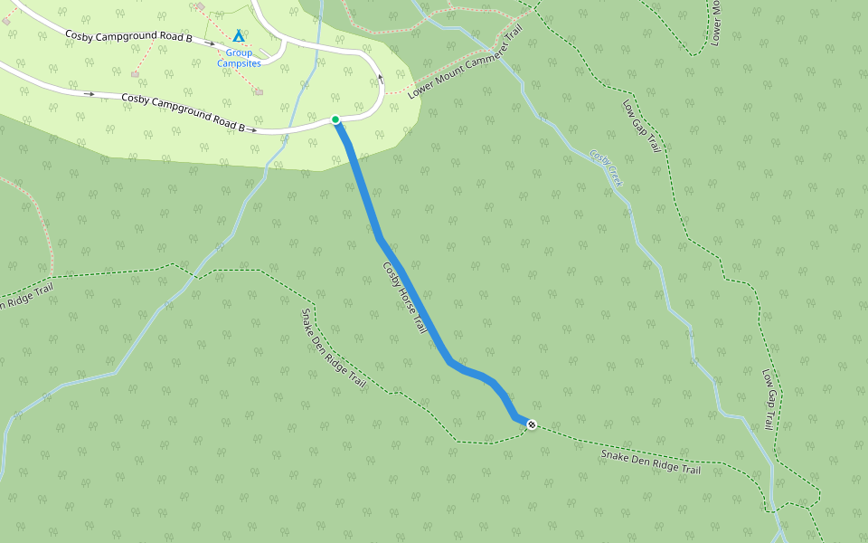 Cosby Horse Trail walking route map in Cosby