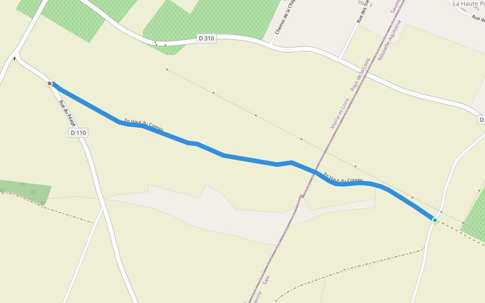 En Haut du Coteau walking route map in Saix