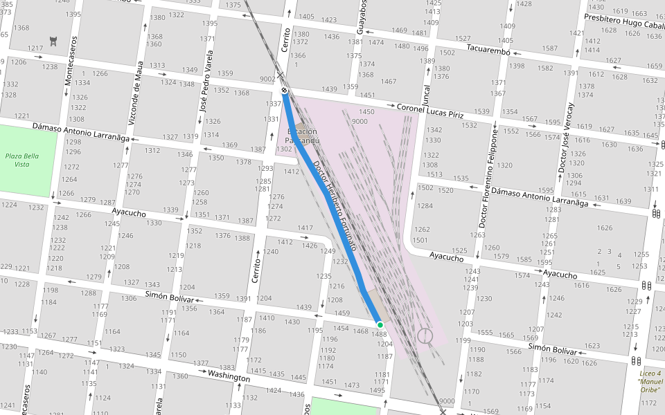 Doctor Heriberto Fortunato walking route map in Paysandú