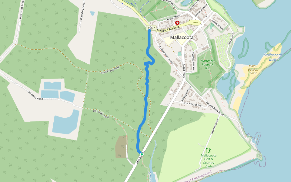 Casuarina Walk walking route map in Mallacoota