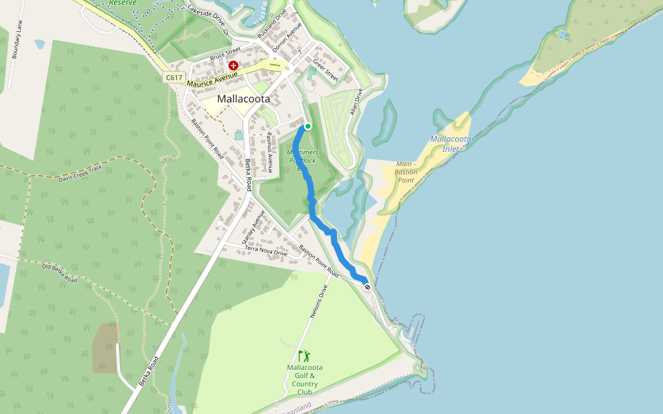 Pittosporum Walk walking route map in Mallacoota
