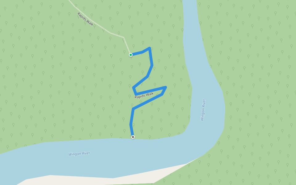 Rapids Walk walking route map in Wingan River