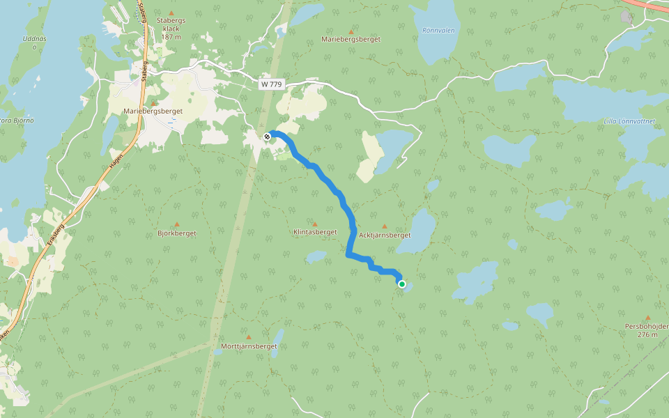 Dalkarlsleden walking route map in Falun