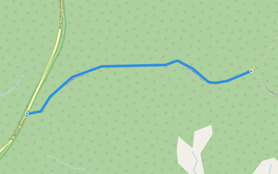 Curra Moors Track walking route map in Royal National Park